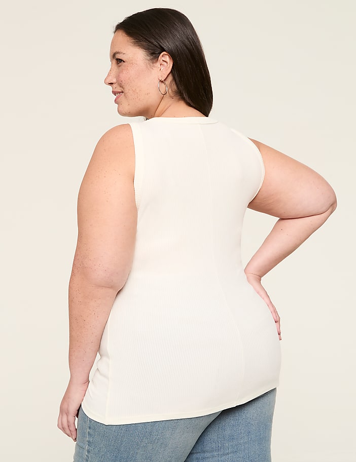 High-Neck Rib Tank