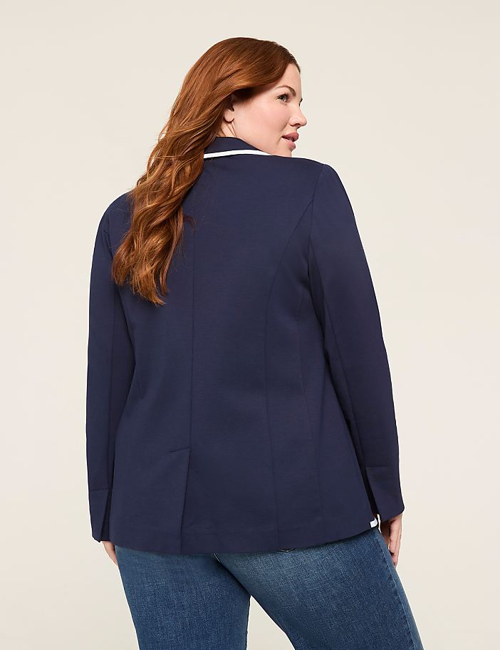 Ponte Contrast-Trim Blazer