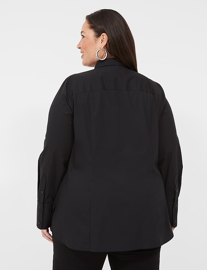 Button-Front No-Peek Girlfriend Shirt