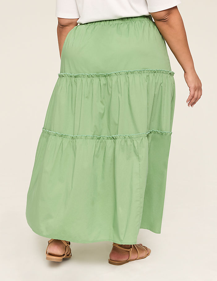 Poplin Tiered Maxi Skirt