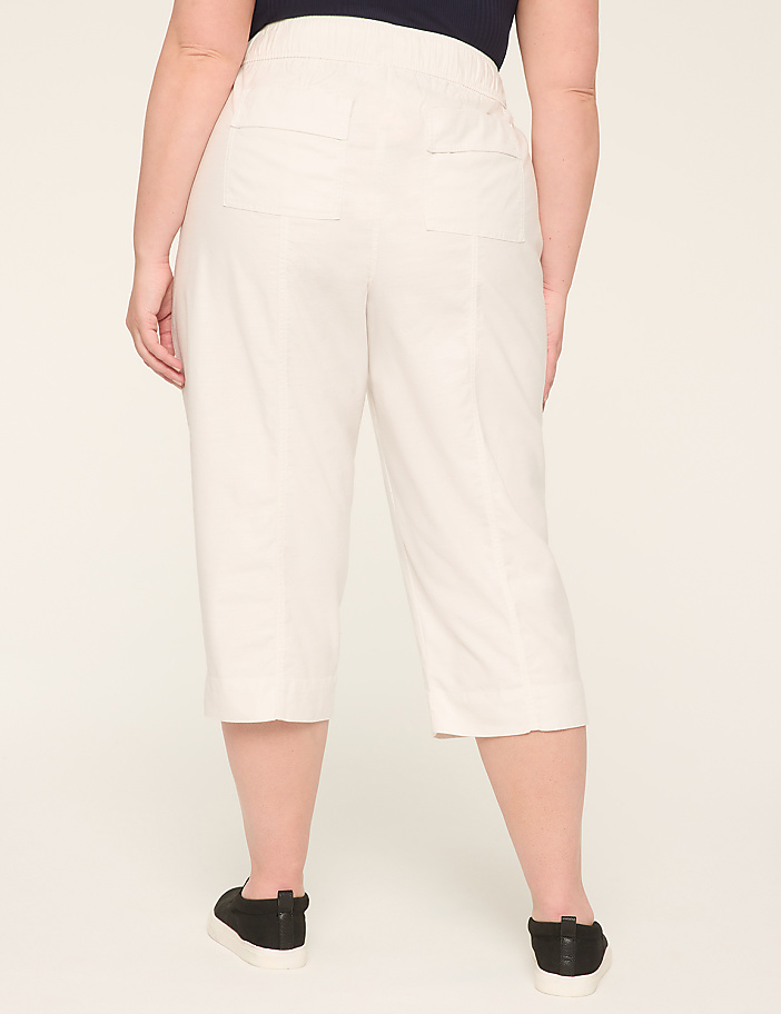 Slub Pull-On Crop Pant