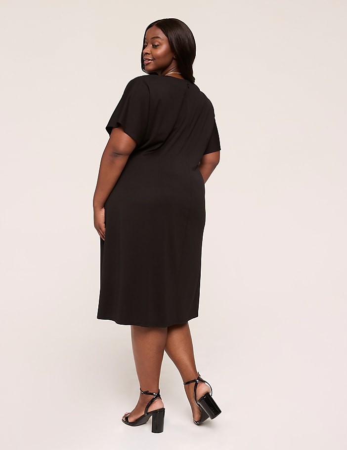 Ponte Ribbon-Trim Dress