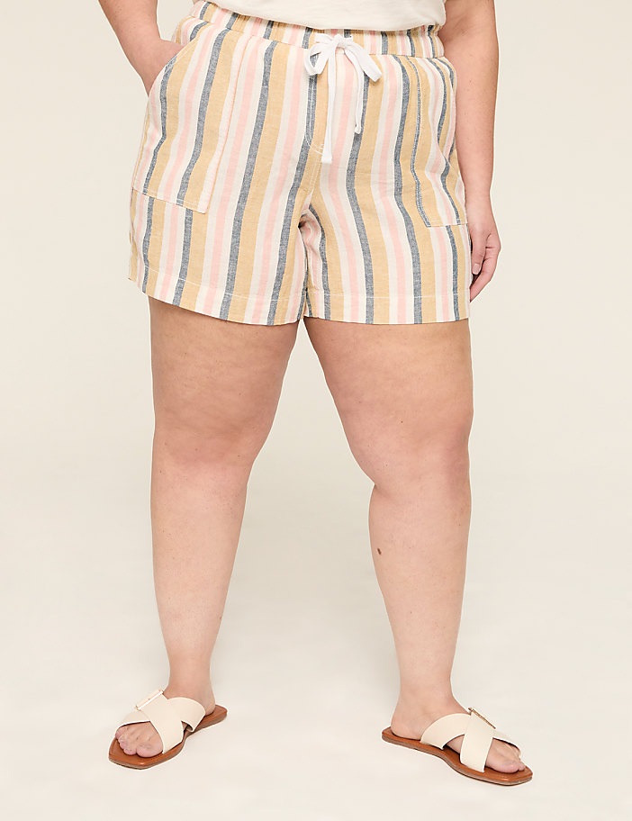 Linen-Blend Pull-On Short