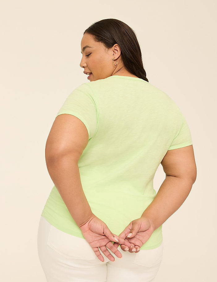 Short-Sleeve V-Neck Side-Ruched Tee