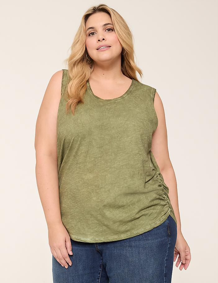 Scoop-Neck Side-Ruched Tank