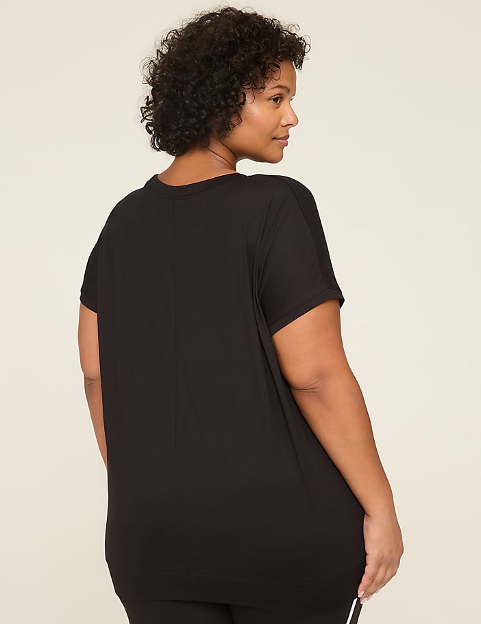 LIVI Soft Crew-Neck Banded-Bottom Tee