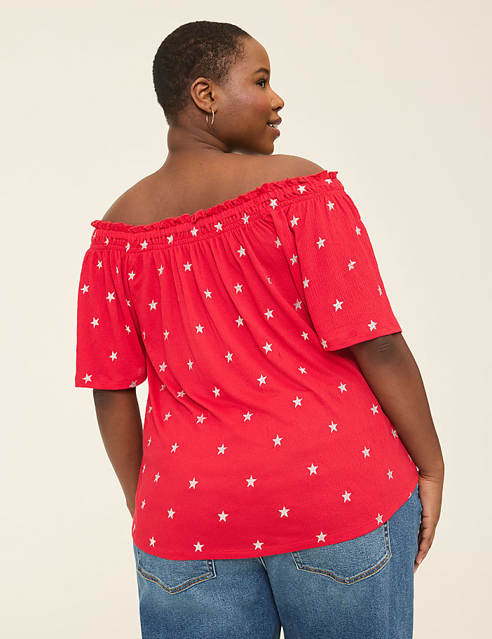 Smocked Square-Neck Convertible Top