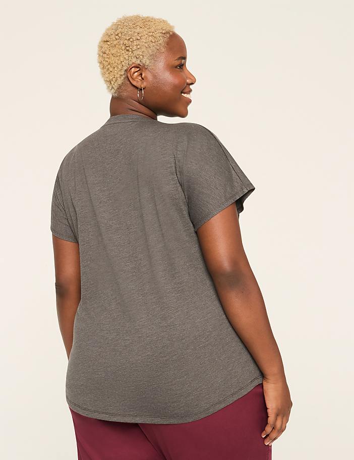 Glitter Flower & Horseshoe Dolman-Sleeve Graphic Tee