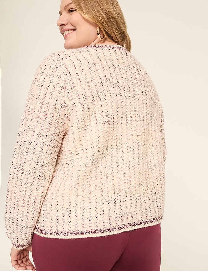 Textured Button-Front Cardigan
