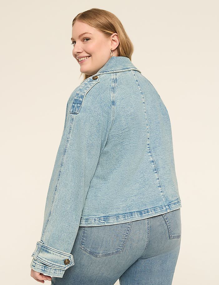 Cropped Denim Trench