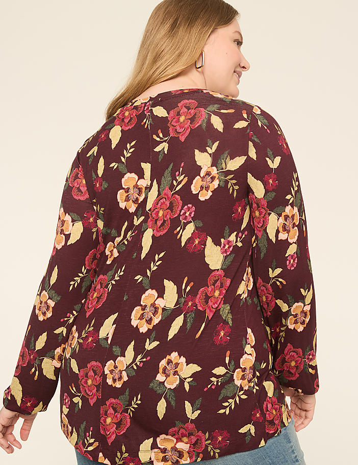 Blouson-Sleeve V-Neck Top