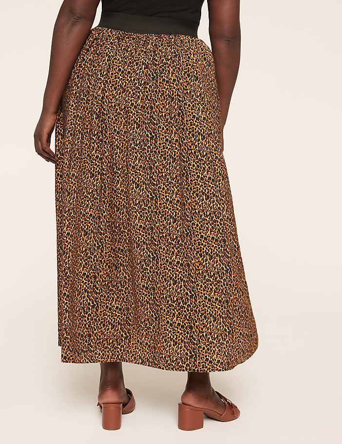 Pull-On Shirred Maxi Skirt