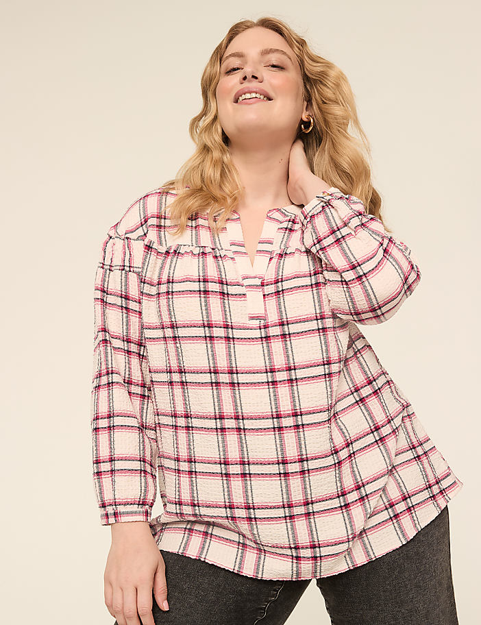 Bracelet-Sleeve Popover Blouse