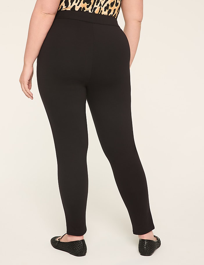 Faux-Leather & Ponte Pull-On High-Rise Legging