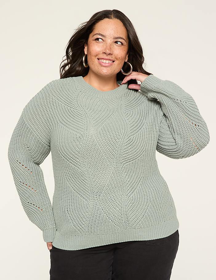 Trellis Knit Pullover Sweater