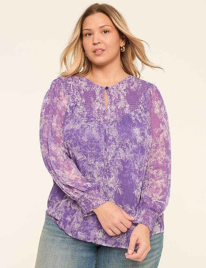 Relaxed Notch-Neck Popover Blouse