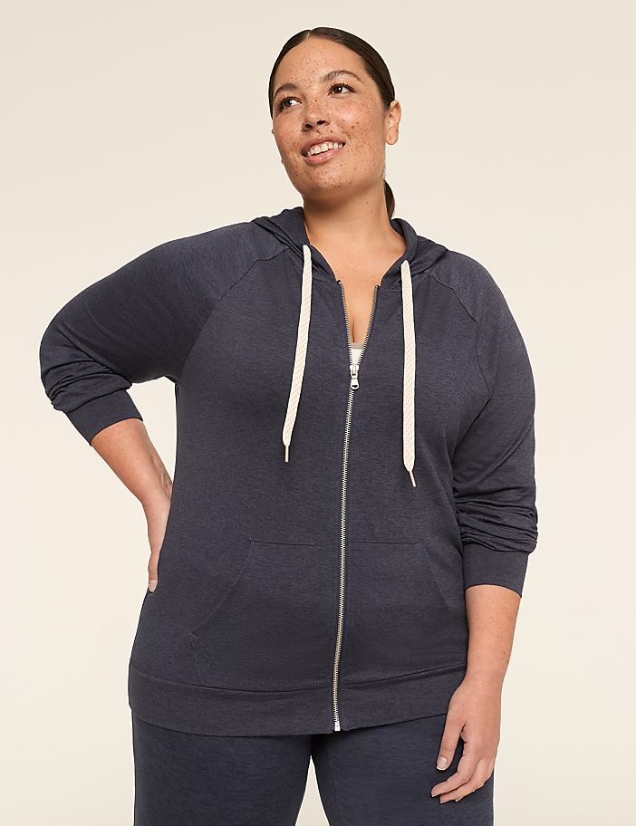 LIVI Soft Marled Zip-Front Hoodie