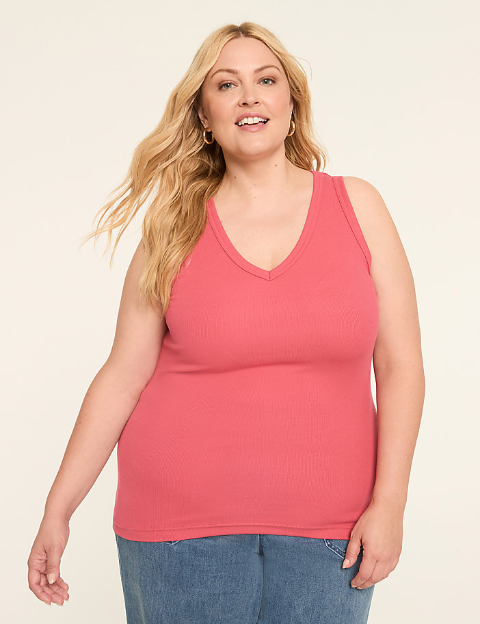 Rib V-Neck Tank