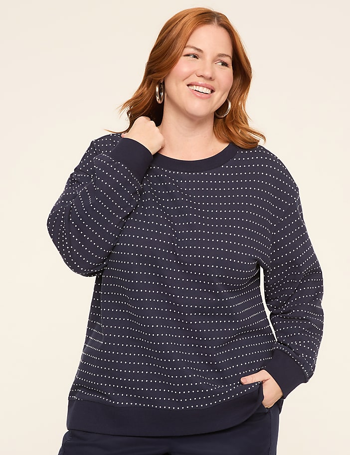 LIVI French Terry Long-Sleeve Boatneck Top