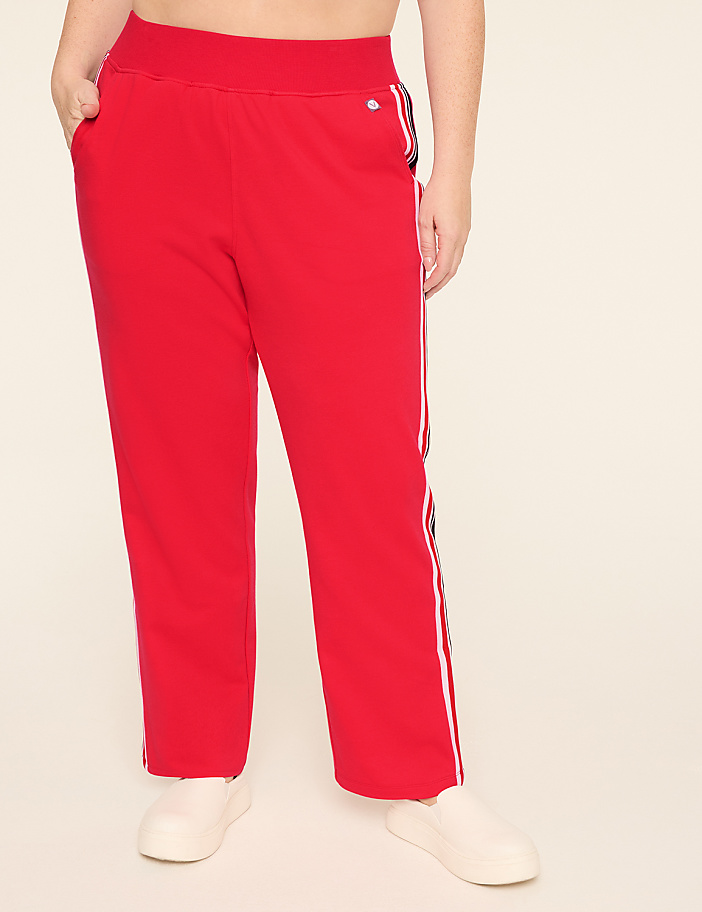 LIVI Mid Rise French Terry Classic Full Length Straight Leg Pant