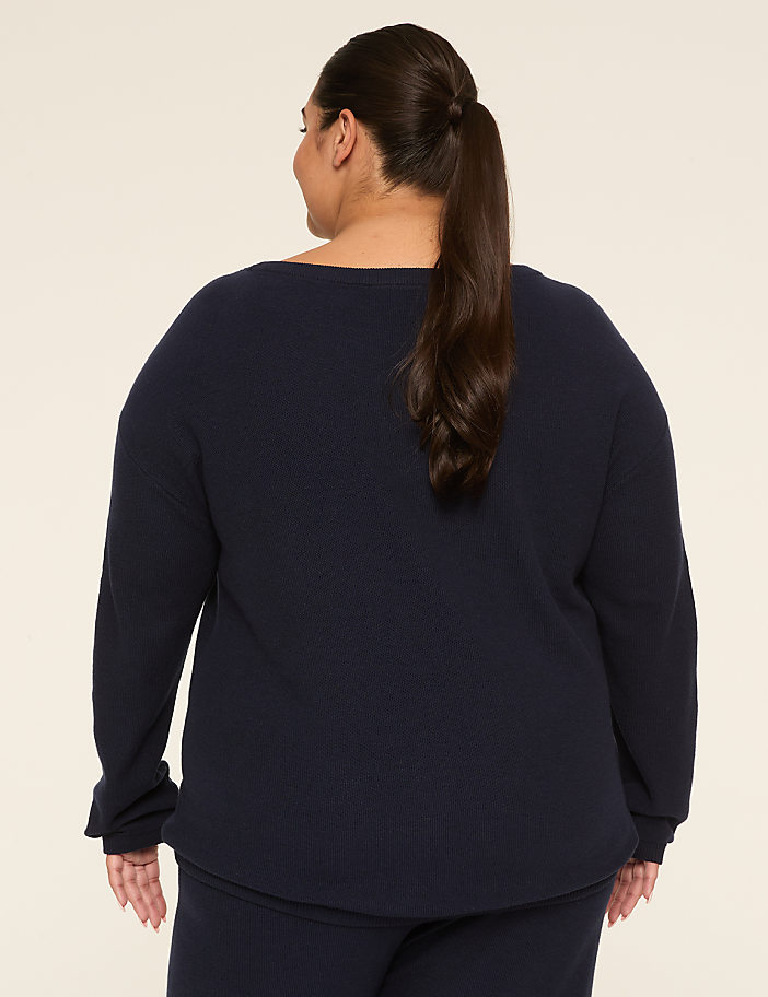 LIVI Boatneck Tie Hem Sweater