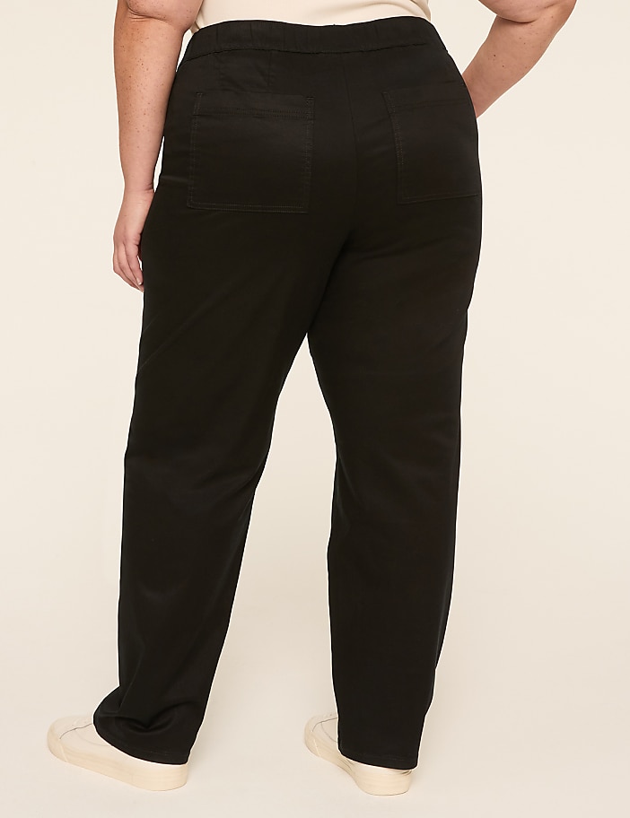 Pull-On Sateen Chino Ankle Pant