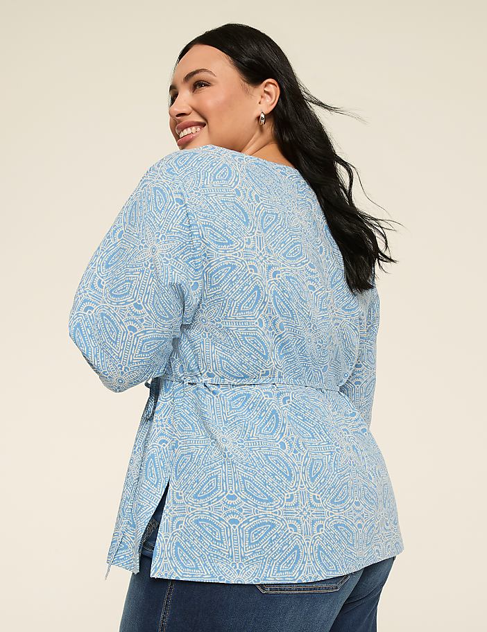 Bracelet Sleeve Notch Neck Tunic