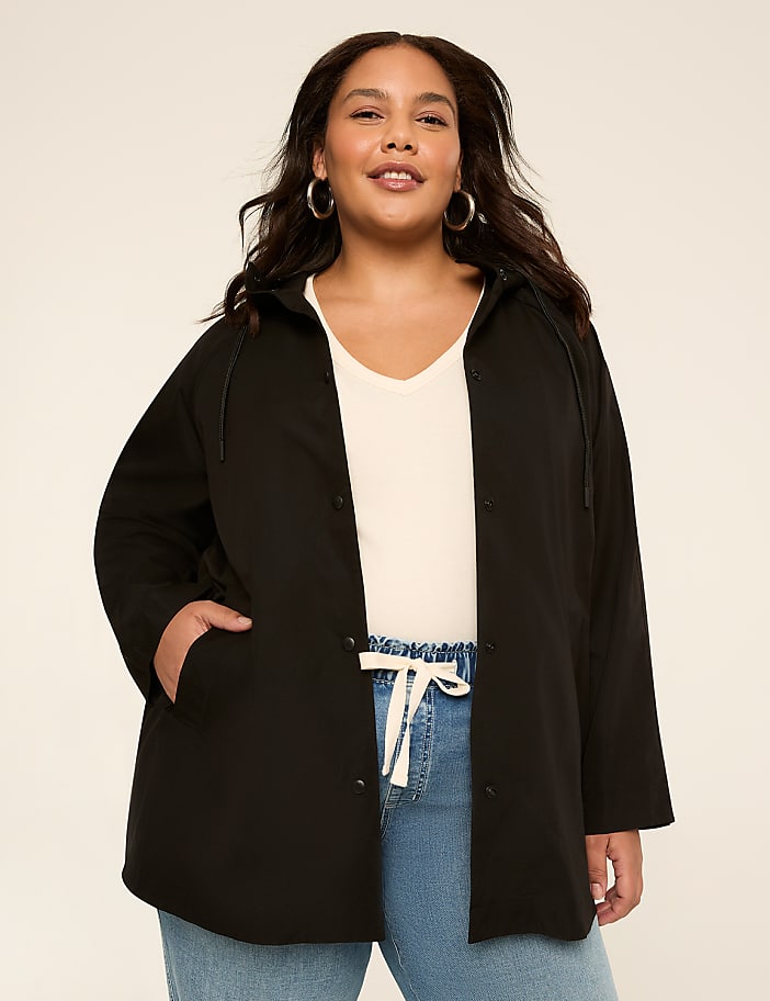 Snap-Front Hooded Jacket