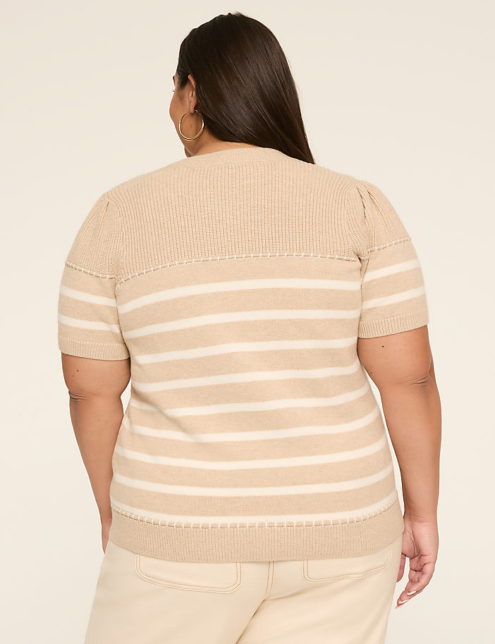 Elbow Sleeve Round Neck Sweater