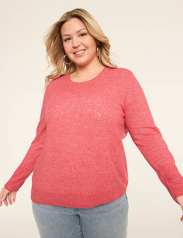 Pointelle Pullover Sweater