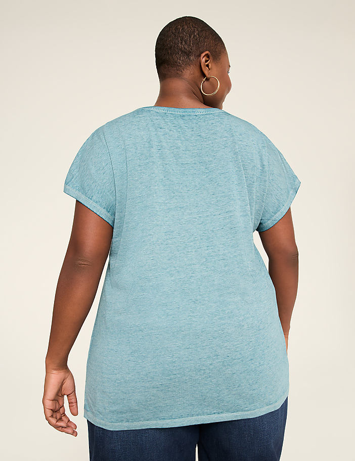 Dolman-Sleeve V-Neck Tee