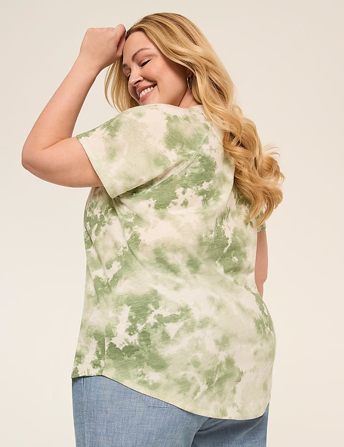 Short-Sleeve Notch-Neck Top