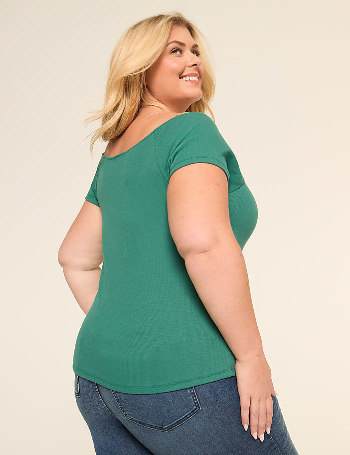 Off-The-Shoulder Shirred-Neck Top