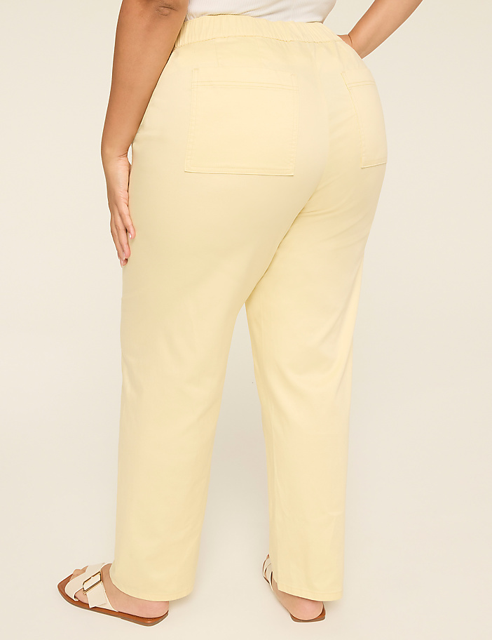 Pull-On Sateen Chino Ankle Pant