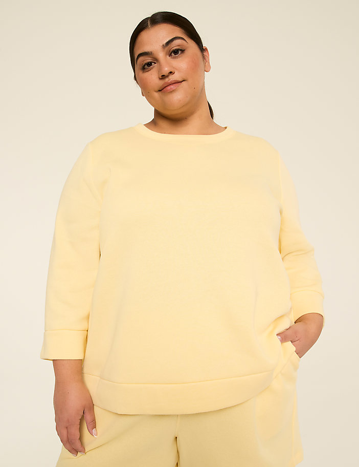 LIVI 3/4-Sleeve Crew-Neck Sweatshirt