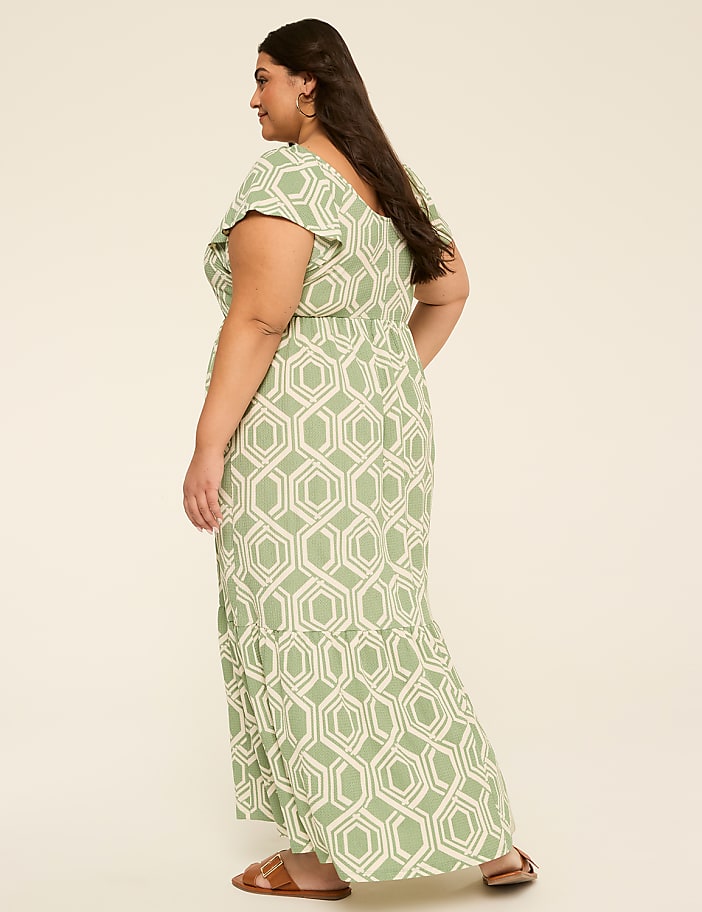 V-Neck Tiered Maxi Dress