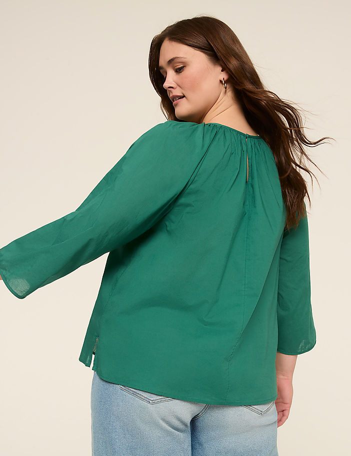 Bracelet Sleeve Embroidered Blouse