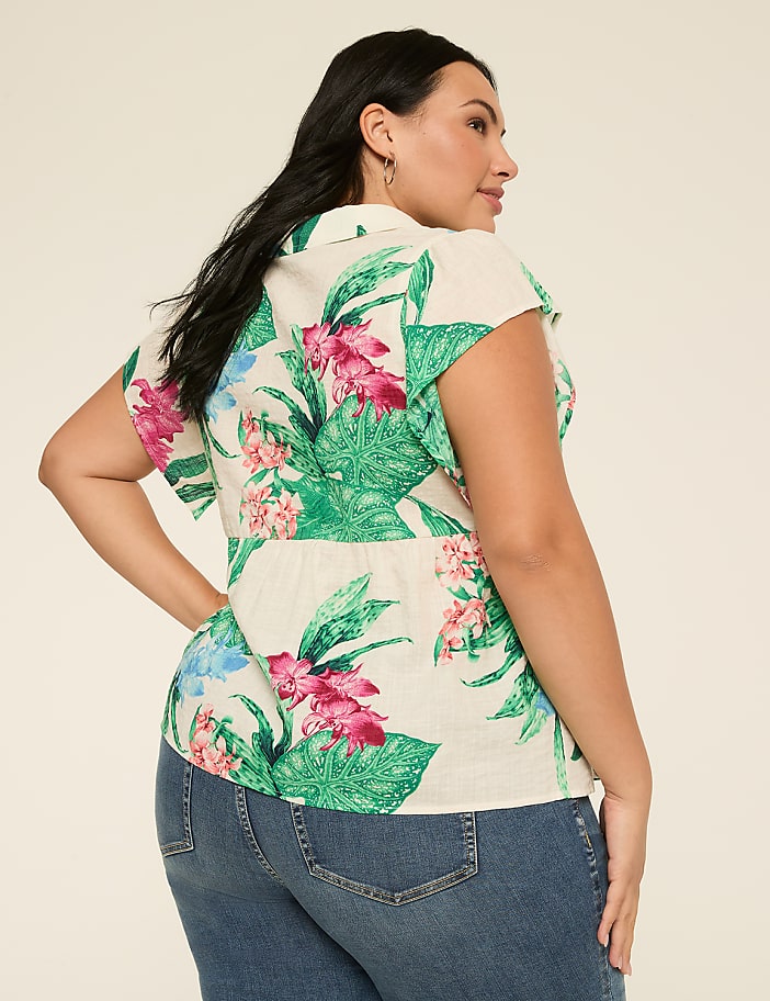 Flutter-Sleeve Babydoll Top