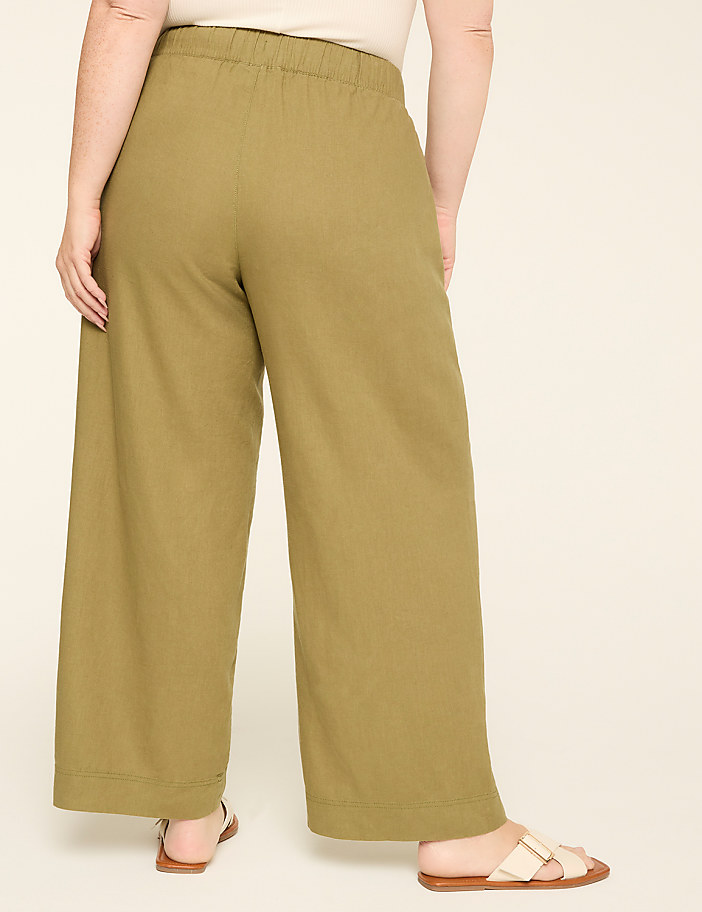 Linen-Blend Wide Leg Pant