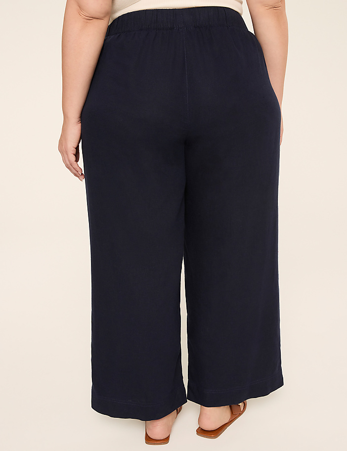 Linen-Blend Wide Leg Pant