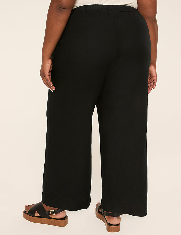 Linen-Blend Wide Leg Pant