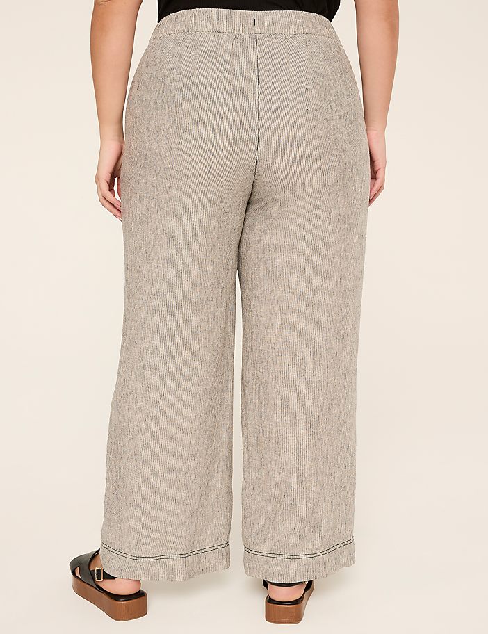 Linen-Blend Wide Leg Pant
