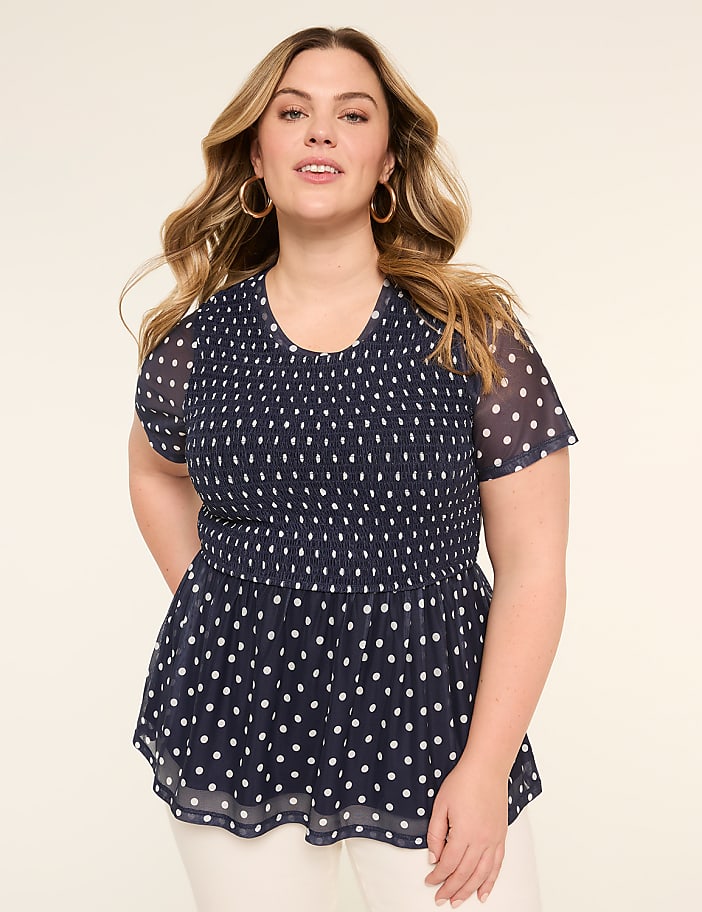 Short-Sleeve Peplum Top