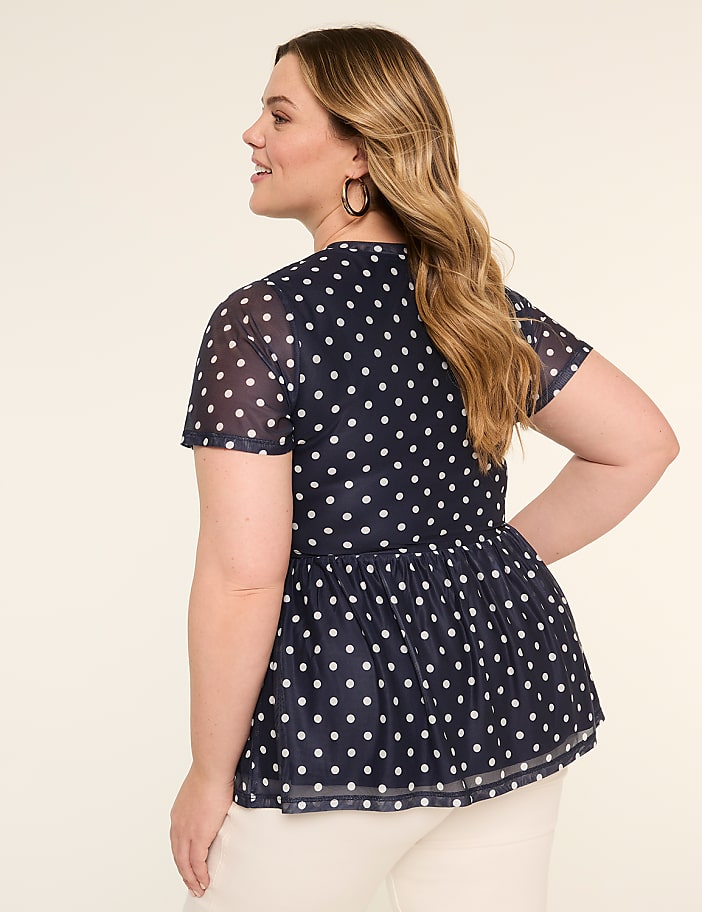 Short-Sleeve Peplum Top