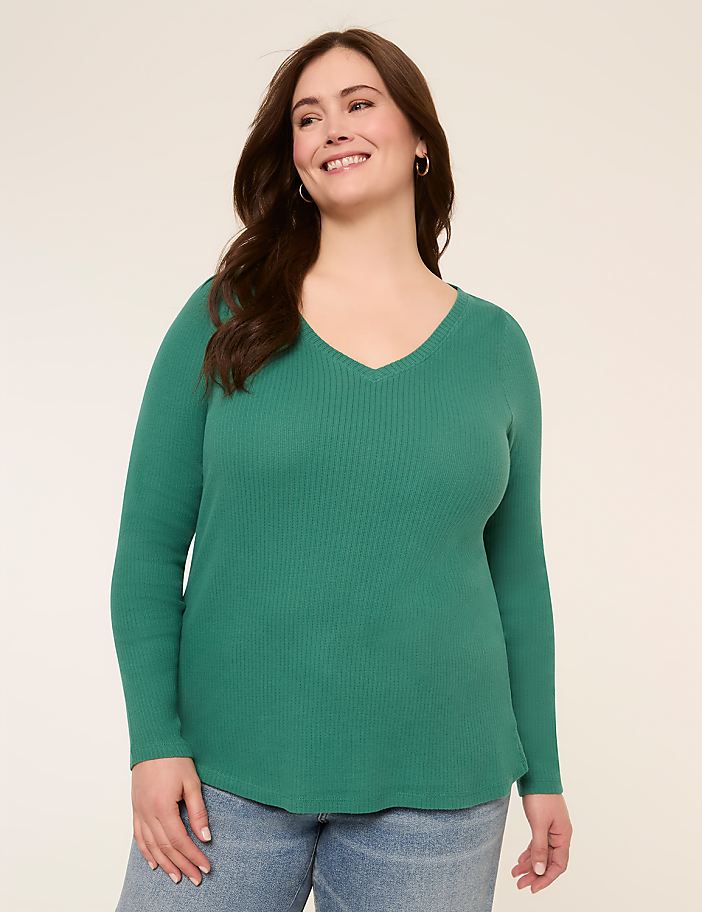 V-Neck Rib Tee