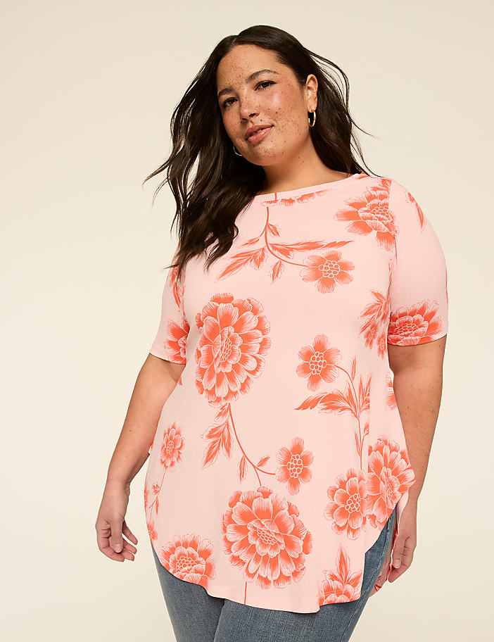 Perfect Sleeve Swing Boatneck Tee