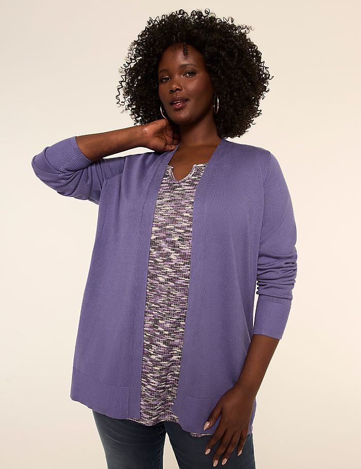 Modern Long-Sleeve Open-Front Cardigan