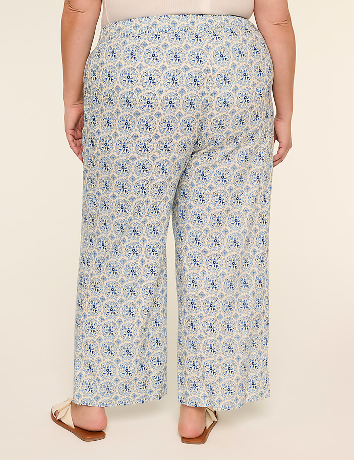 Linen-Blend Wide Leg Pant