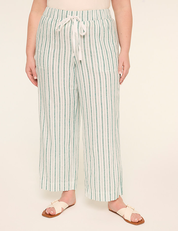 Linen-Blend Wide Leg Pant