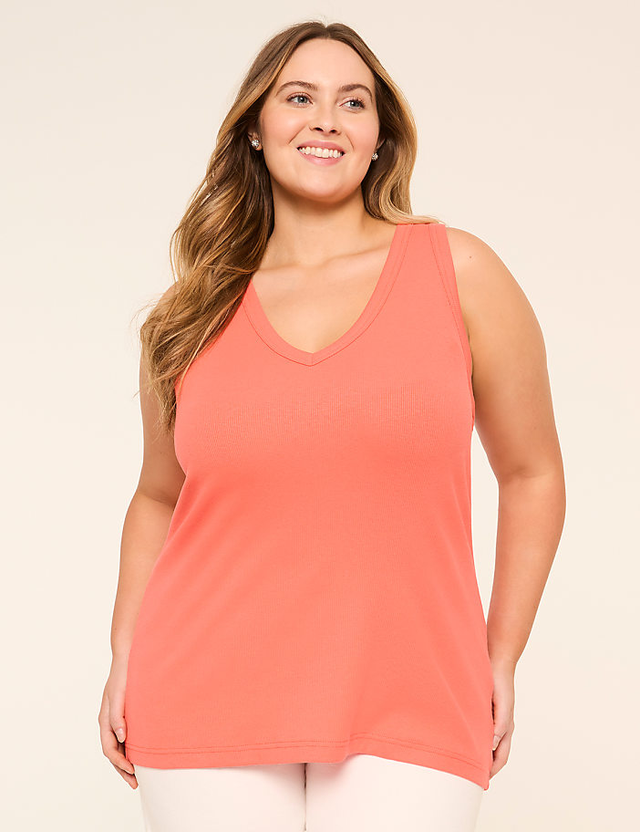 Deep V-Neck Rib Layering Tank